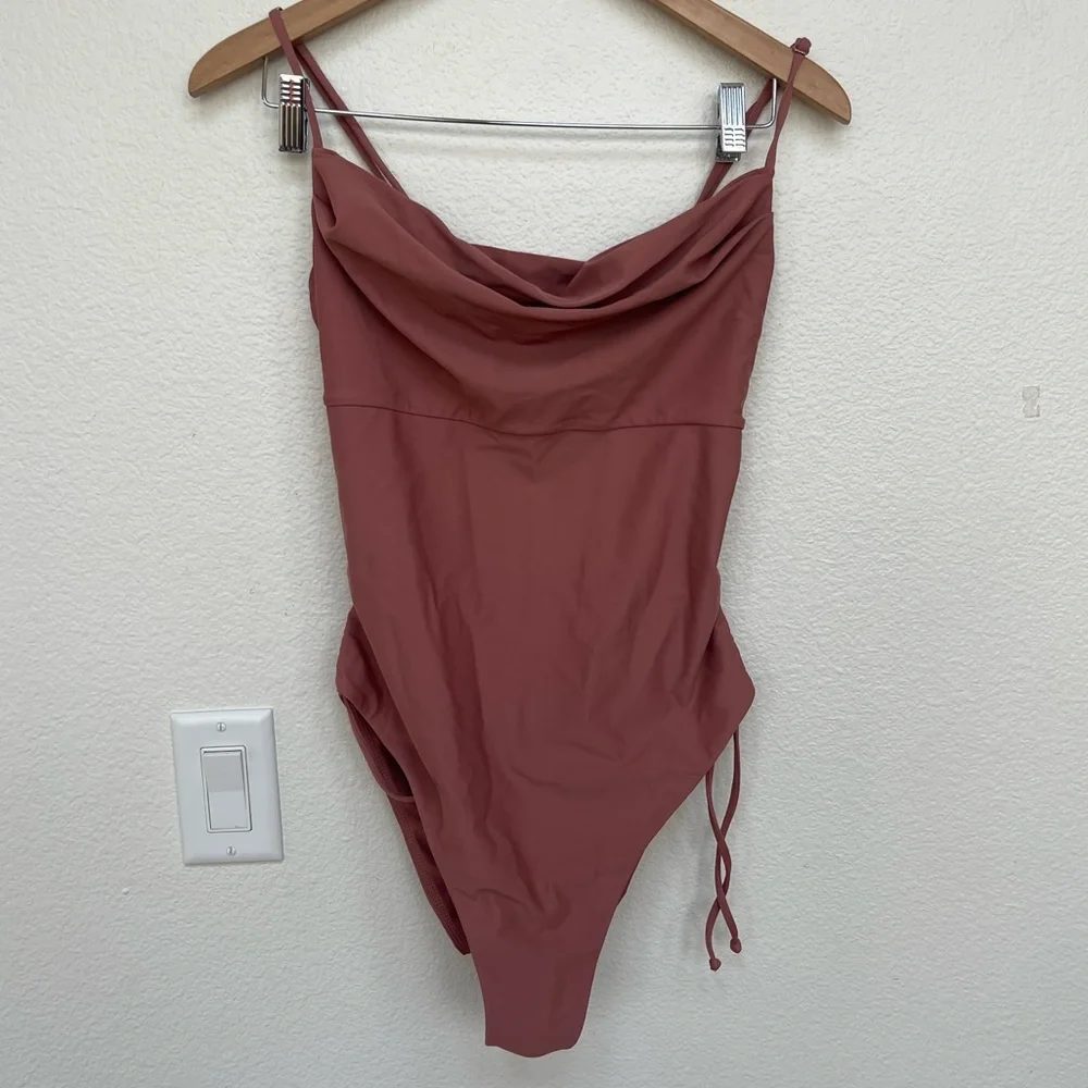 Tularosa Tamaryn One-piece Swimsuit Ruched Mauve Size L